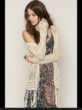 O’Neill Tallulah Open Knit Boho Style Cardigan - Natural - XS